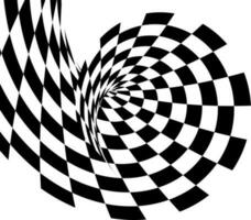 Checkered Pattern Swirl, Isolated Background. vector