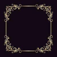 vintage frame border ornament, floral decorative vector