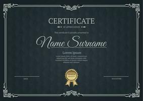 certificate template, with vintage frame vector