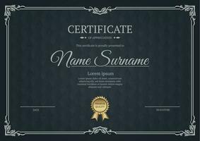 certificate template, with vintage frame vector