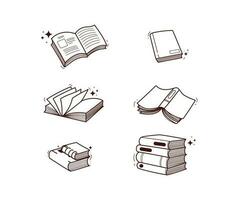 hand drawn books doodle vector