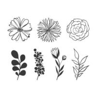 flat floral elements vector