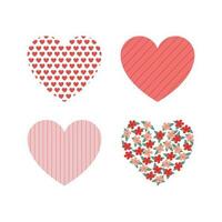 set of different heart designs vector