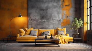 Illustration of the living room interior. photo