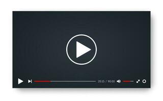 Video player template for web or mobile apps. Vector illustration