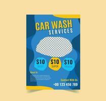 Car Wash Flyer Design Template. vector