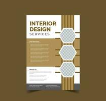 Interior Design Flyer Template, Architecture company Poster Design. vector