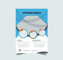 Interior Design Flyer Template, Architecture company Poster Design. vector