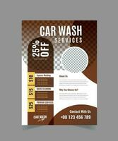 Car Wash Flyer Design Template, Car Cleaning Service flyer, Washing flyer, automobile wash leaflet, flyer layout design. vector