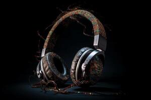 Music headphones technology concept. photo