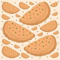 Homemade baked calzones vector illustration for graphic design and decorative element