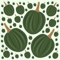 Acorn squash plant vector illustration for graphic design and decorative element