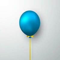 realista azul globo con sombra. brillar helio globo para boda, cumpleaños, fiestas. festival decoración. vector ilustración