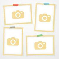 Retro photo frame with shadows. Vector illustration