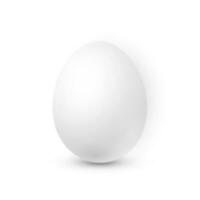 White egg on white background. Design template. Vector illustration