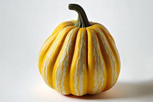 Bright orange pumpkin isolated on white background. photo