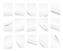 blanco a4 sábana de blanco papel con rizado esquina y sombra, modelo para tu diseño. colocar. vector ilustración