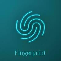 Fingerprint identification icon. Biometric authorization and business security concept. Vector illustration