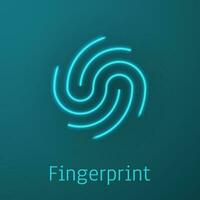 Fingerprint identification icon. Biometric authorization and business security concept. Vector illustration