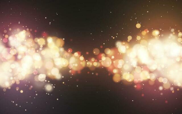Bright bokeh effect. Festive magic luminous background. Holiday design for Christmas. Vector illustration