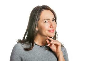 Young woman showing disbelief isolated on white background photo