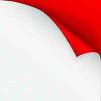 Blank A4 sheet of white paper with curled corner and shadow, template for your design. Set. Vector illustration