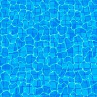 Swimming pool bottom caustics ripple and flow with waves background. Seamless blue ripples pattern. Vector illustration