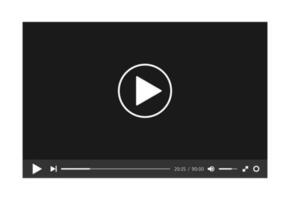 Video player template for web or mobile apps. Vector illustration