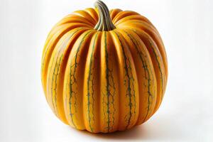 Whole fresh and ripe one pumpkin. Generative A photo