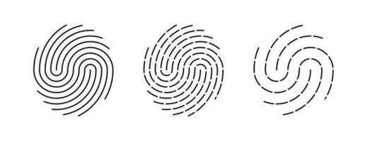 Fingerprint identification icon. Biometric authorization and business security concept. Vector illustration