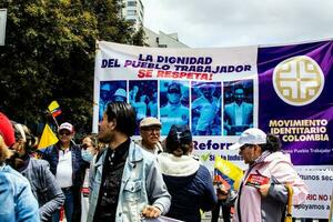 Bogota, Colombia, 2022. Peaceful protest marches in Bogota Colombia against the government of Gustavo Petro. photo