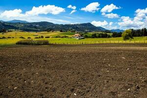 View of  the fertile lands and the beautiful mountains of the municipality of La Calera located on the Eastern Ranges of the Colombian Andes photo