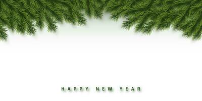 Festive Christmas or New Year Background. Christmas Tree Branches. Holiday's Background. Vector illustration