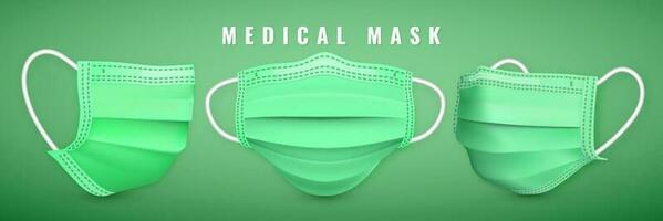 Realistic medical face mask. Details 3d medical mask. Vector illustration