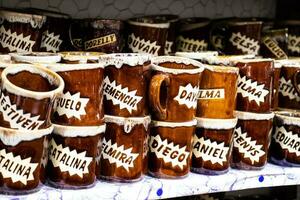 Beautiful traditional handicrafts of the small town of Raquira in Colombia. The City of Pots. photo