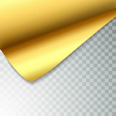 Paper page with curled corner and shadow. Template for your design. Set. Vector illustration