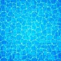 Swimming pool bottom caustics ripple and flow with waves background. Seamless blue ripples pattern. Vector illustration