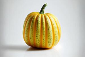 Bright orange pumpkin isolated on white background. photo