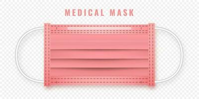 Realistic medical face mask. Details 3d medical mask. Vector illustration