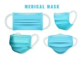Realistic medical face mask. Details 3d medical mask. Vector illustration