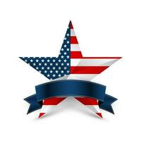 USA star in national colors of America. Independence day. Vector illustration