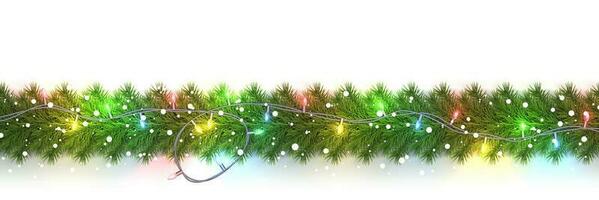 festivo Navidad o nuevo año guirnalda. Navidad árbol sucursales. vacaciones antecedentes. vector ilustración
