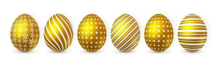 Golden Easter egg on white background. Easter egg for Your design. Vector illustration