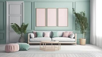 Mockup frame in Coastal interior background. photo