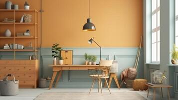 View of photo frames with home decor and interior design.