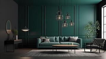 Retro living room interior. photo