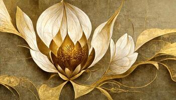 Luxury seamless blooming lotus background illustration. photo