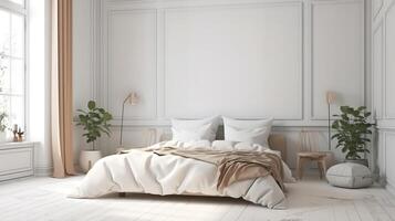 3d render of a bedroom. photo