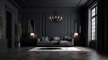 Empty modern room with furniture. photo