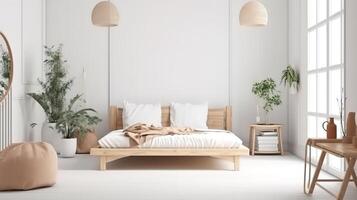 Home mock up, modern feminine living room interior background. photo